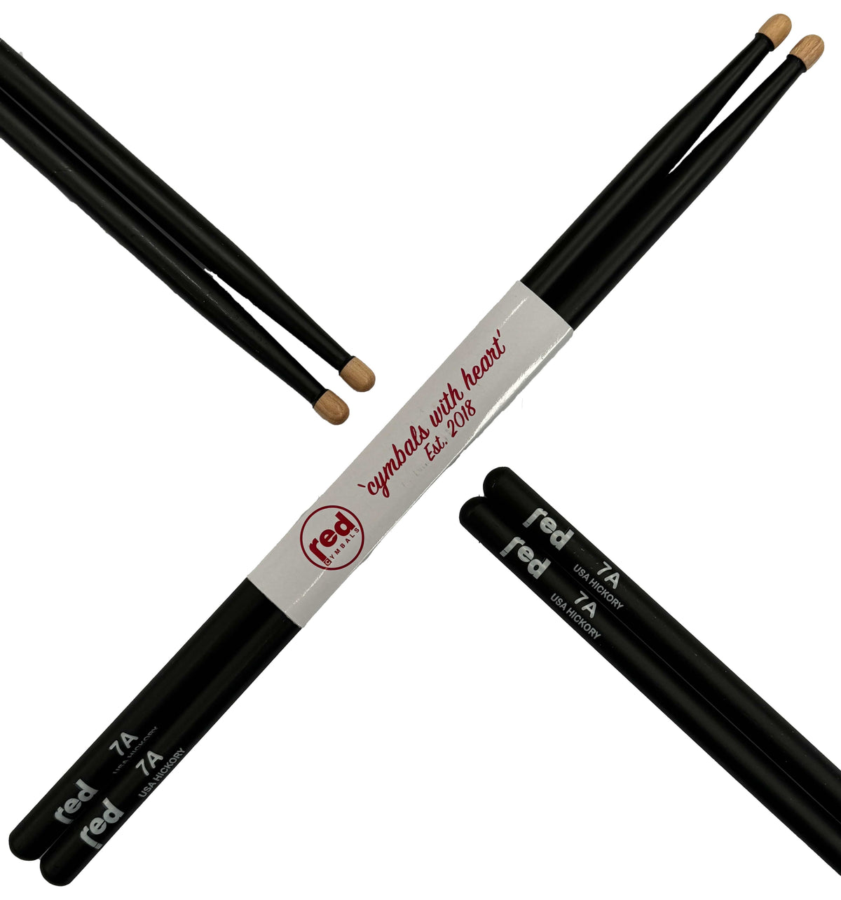 Red Cymbals Drum Sticks Red Drumsticks Colour Series multiple sizes Red Cymbals Colour Series Red & Purple Drumsticks