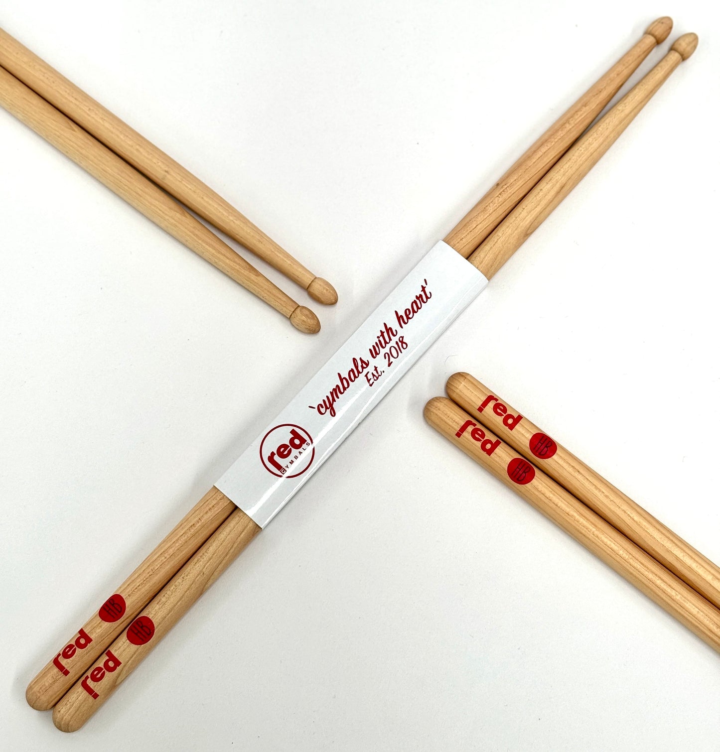 Red Cymbals Drum Sticks Red Drumsticks 17" HB XXL 5A Hybrid Tip Red Drumsticks 17" HB XXL 5A Hybrid Tip