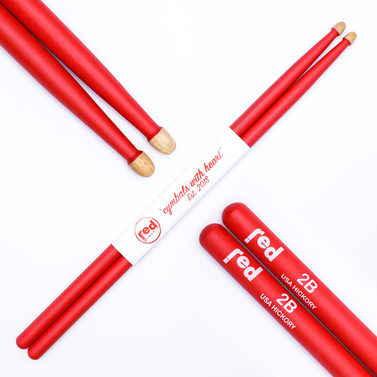 Red Cymbals Drum Sticks Red Drumsticks Colour Series multiple sizes Red Cymbals Colour Series Red & Purple Drumsticks